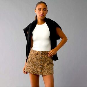 NWT! American Eagle A-line mini stretch skirt- cheetah print size 00